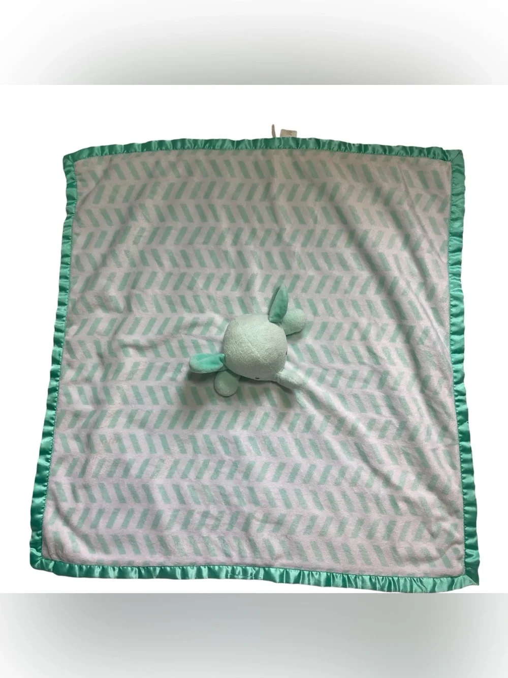 Cloud Island Elephant Lovey Security Blanket Large Mint Green White 2017.